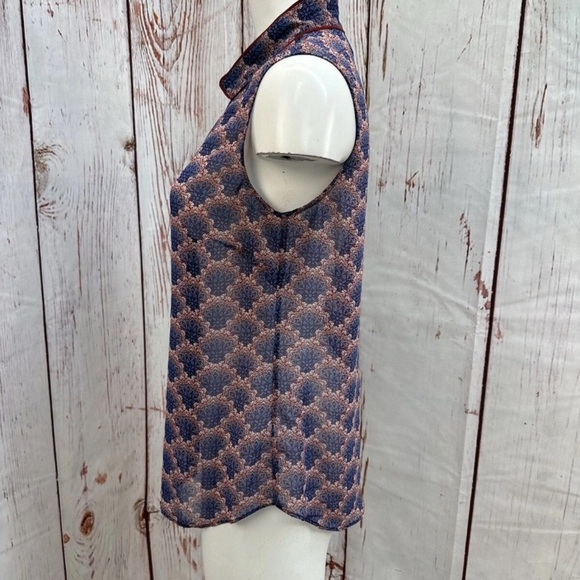 CAbi Blue and Pink Patterned Blouse - Picture 4 of 5